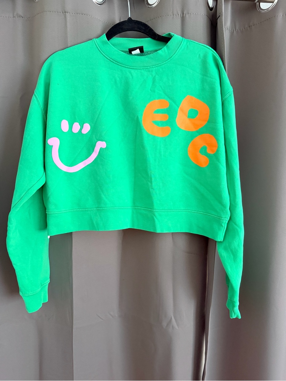 Insomnias green happy face crop top